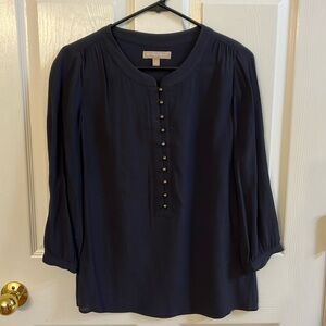 Navy 3/4 sleeve Banana Republic top, size XS, EUC